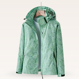 Veronika | Damen Freizeitjacke mit wasserabweisendem Blattmuster in Grün