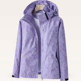 Veronika | Damen Freizeitjacke mit wasserabweisendem Blattmuster in Lila