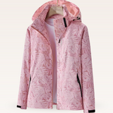 Veronika | Damen Freizeitjacke mit wasserabweisendem Blattmuster in Rosa