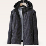 Veronika | Damen Freizeitjacke mit wasserabweisendem Blattmuster in Schwarz