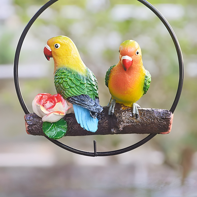 ParrotWhisper Dekor - Dekorative Papagei Baum Statue zum Hängen
