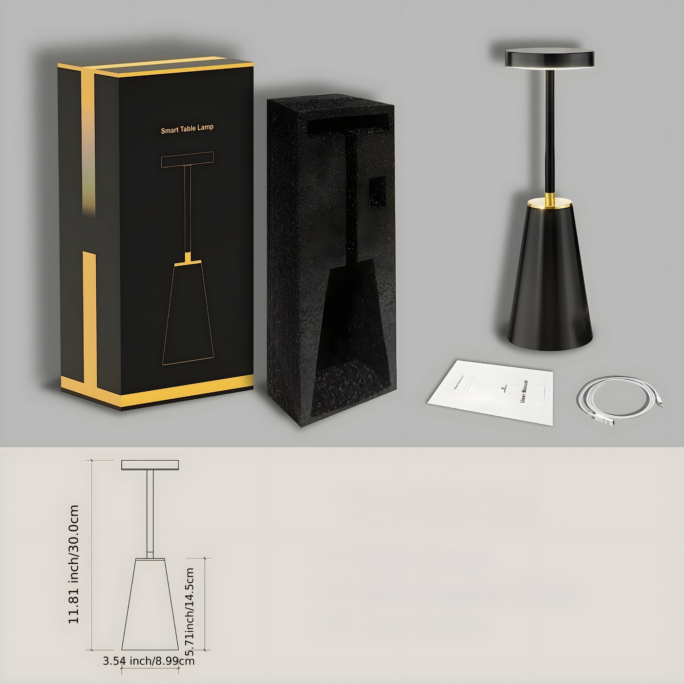 PureGlow Lampe - Drahtlose Touch Control LED Tischlampe