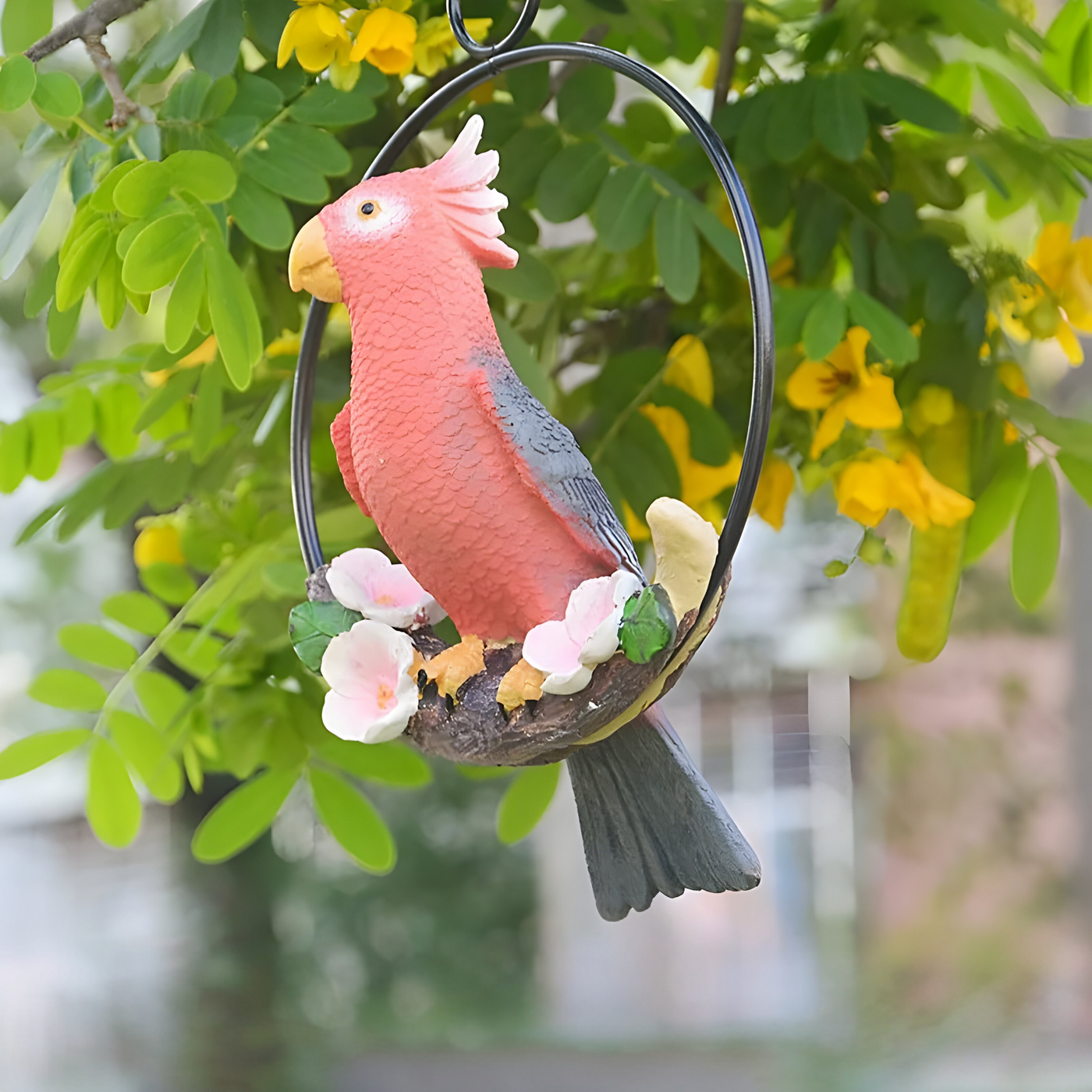 ParrotWhisper Dekor - Dekorative Papagei Baum Statue zum Hängen