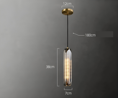 OpulentMesh Light - Moderne Kupfer-Mesh-Kristallglas-Hängeleuchte