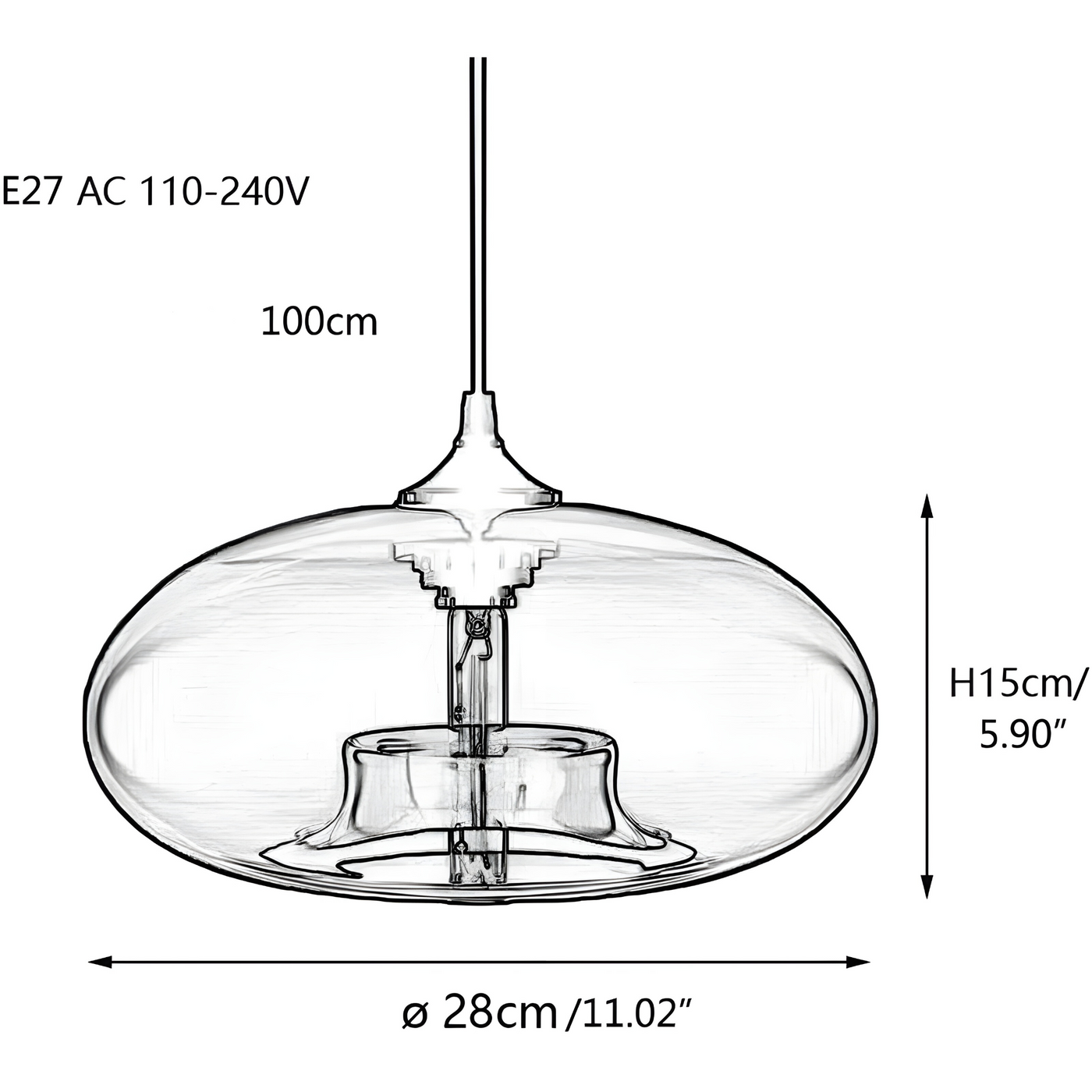 EtherealGlow Light - Nordische farbenfrohe Glas-Pendelleuchte