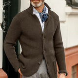Eiro | Herren Zeitlose Strukturierte Strickjacke in Kaffee