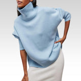 Amelia | Eleganter Strick-Dolcevita-Pullover in Pastellblau