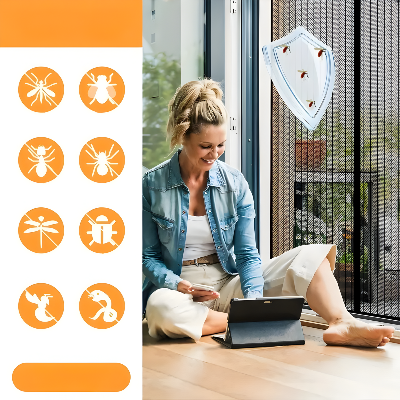 BreezeGuard Magnetisches Fliegengitter Tür – Selbstschließendes Magnetisches Fliegengitter