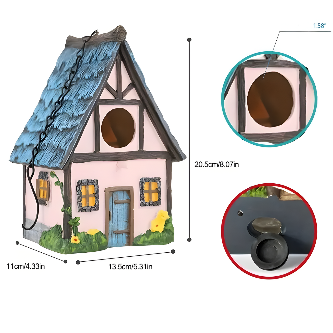 NestHaven Nest - Rustikales Garten Hängendes Vogelhaus