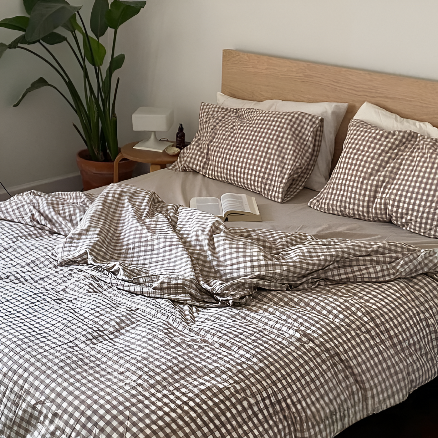 LunaVeil Bettwaren - Baumwolle Ginghan Stil Bettdecke Set