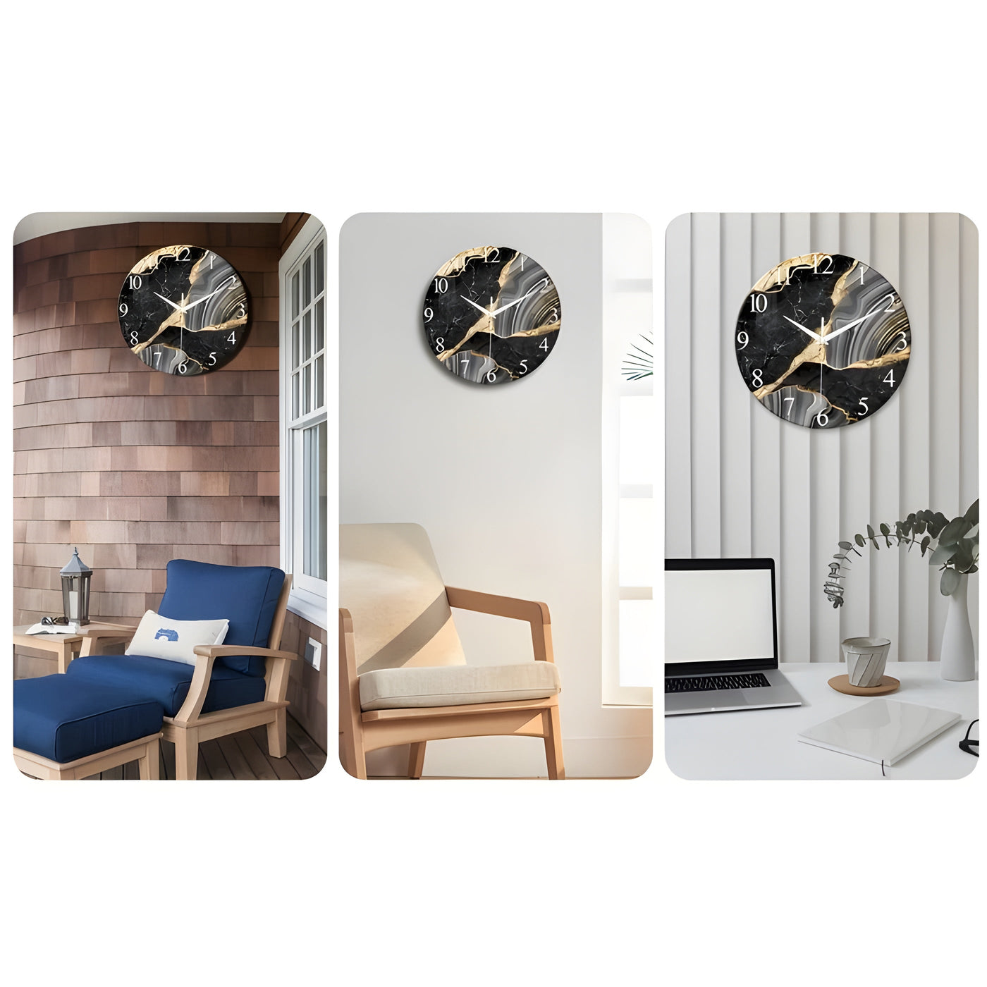 CrownQuartz Clock - Moderne Marmor-Wanduhr