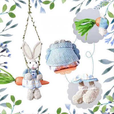 HoppyHaven Decor – Osterstrohhasen Hängedekoration