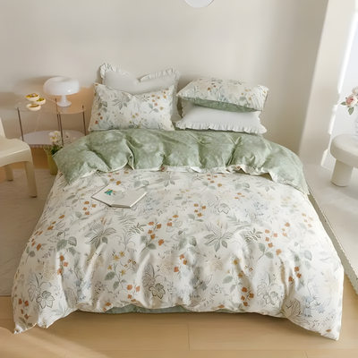 SpringBreeze Bettdecken-Set - 3-teiliger Floral-Bettdeckenbezug