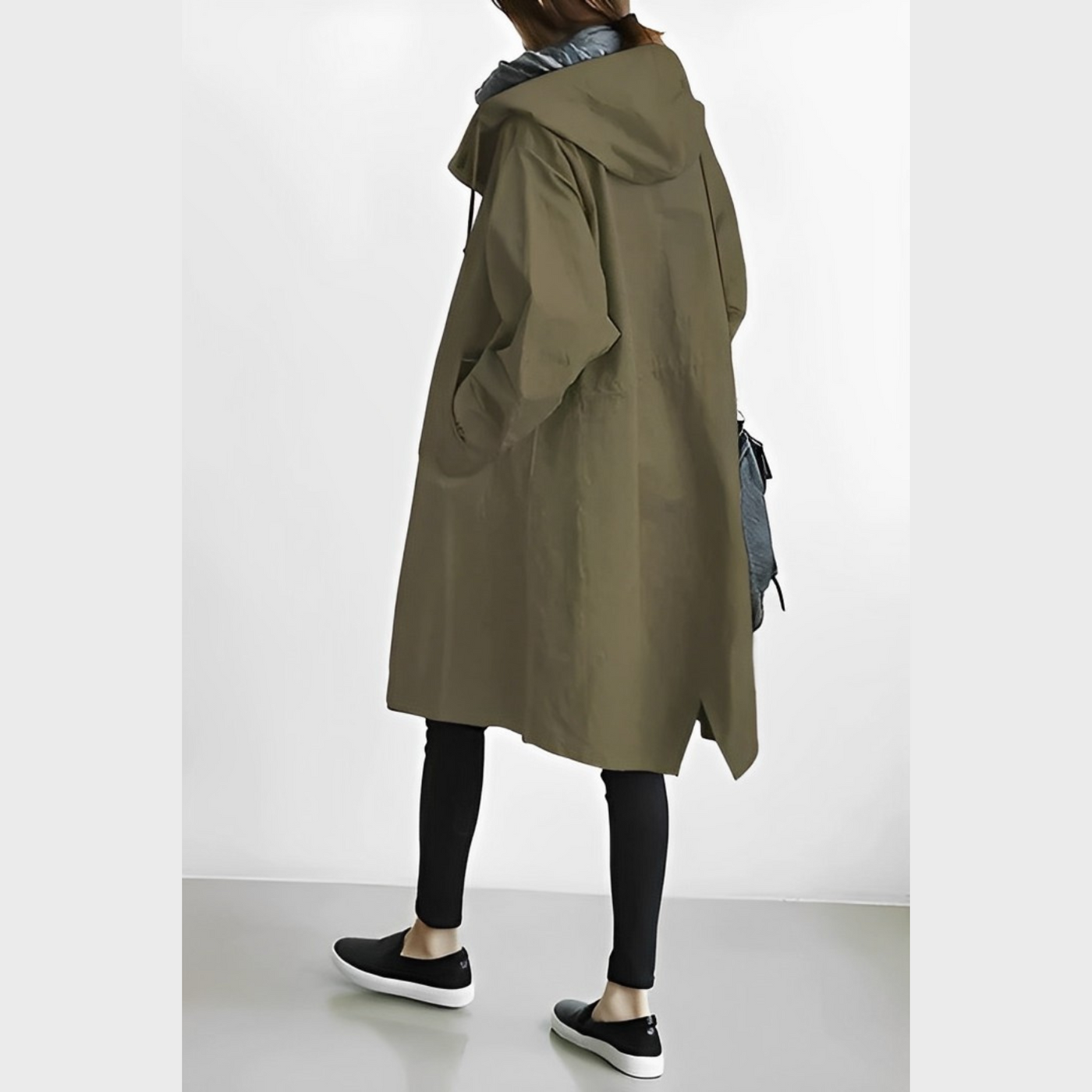 Cassandra - Lange Kapuzen Windbreaker-Jacke