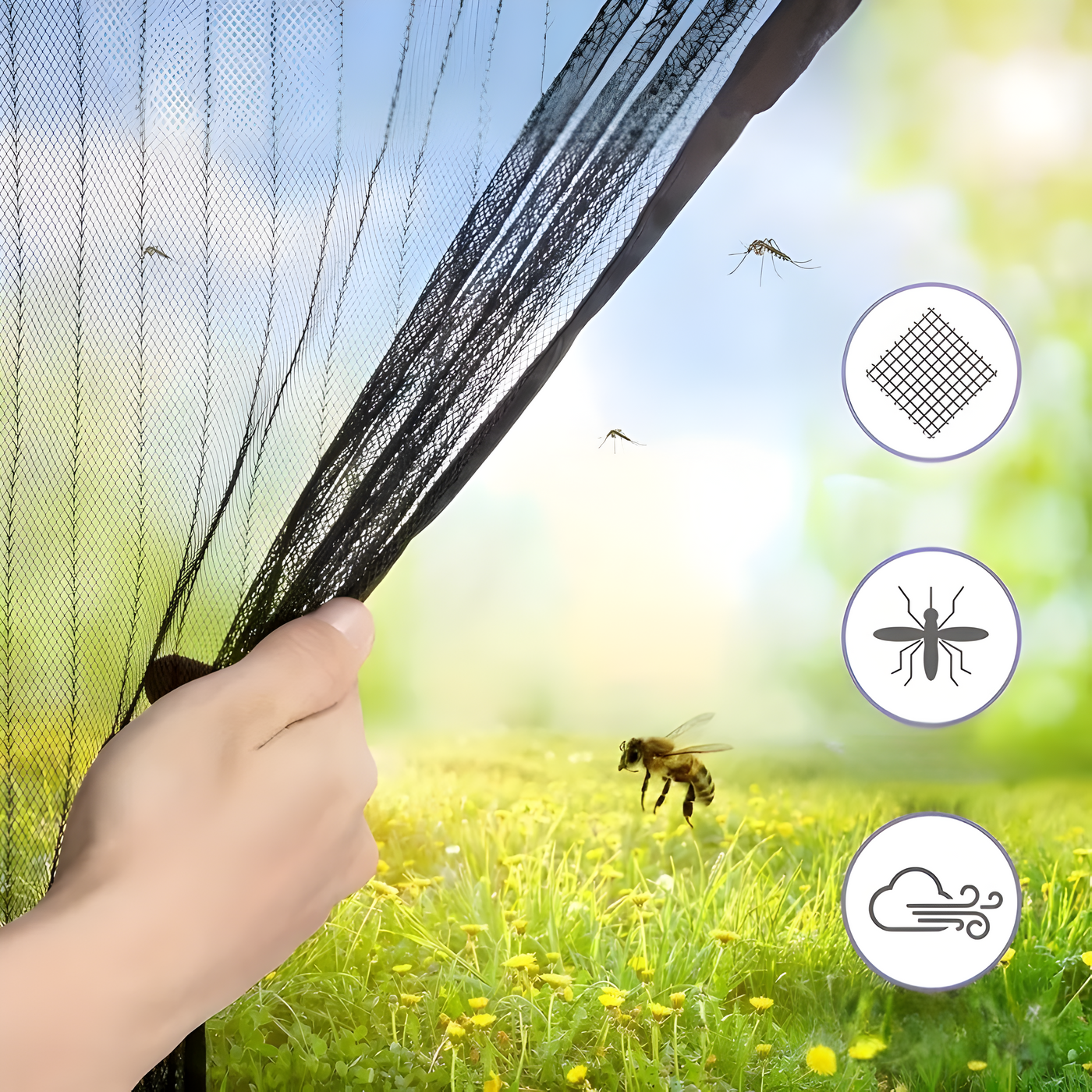 BreezeGuard Magnetisches Fliegengitter Tür – Selbstschließendes Magnetisches Fliegengitter