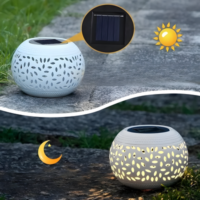 SunHollow Light – 2 Stück Solar-Tischlampen mit Ausgehöhltem Design