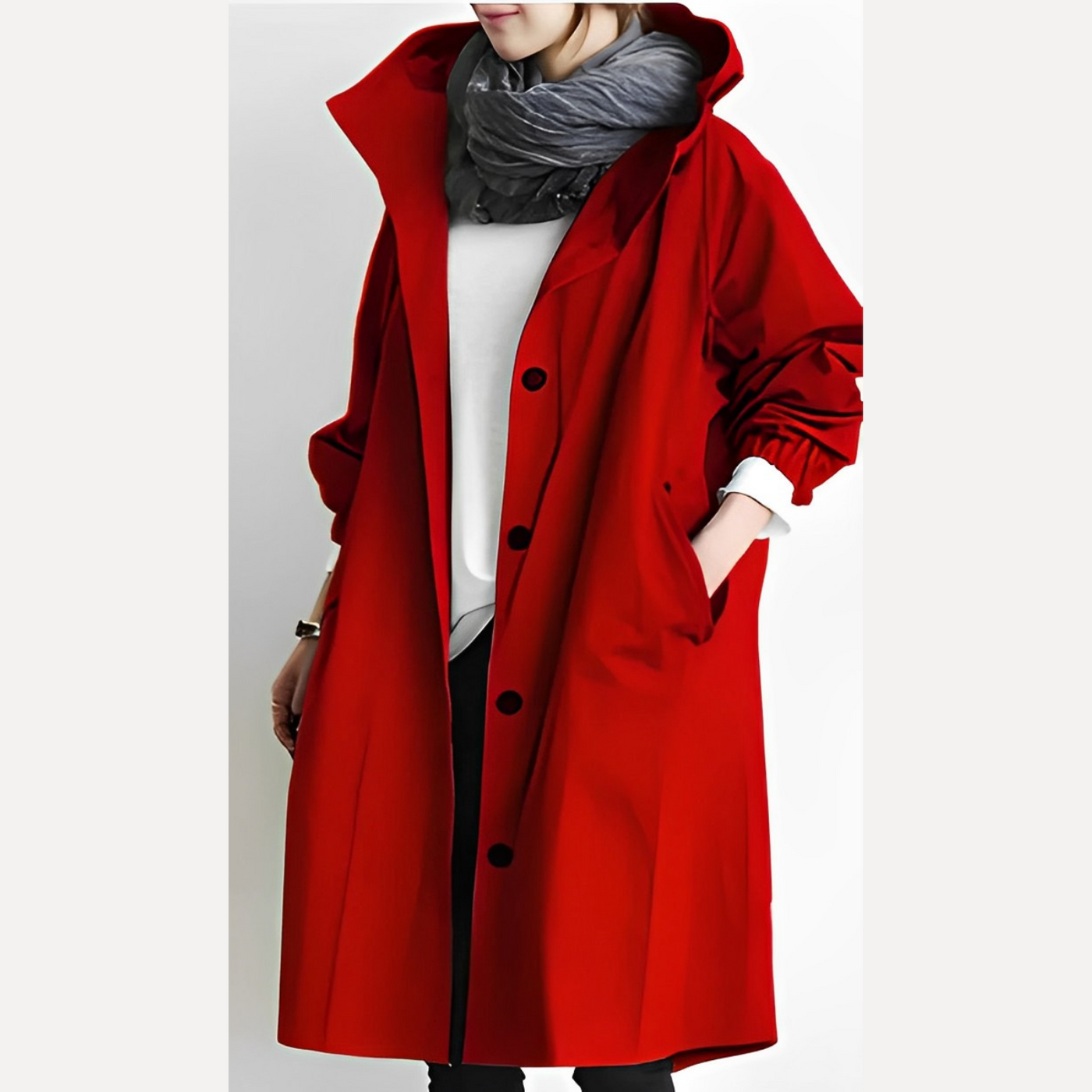 Cassandra - Lange Kapuzen Windbreaker-Jacke