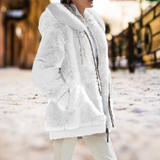 Clayton | Die bequemste Winter-Plüsch-Kapuzenjacke in Weiß