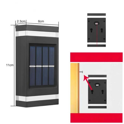 AuraSolar Light - Wasserdichte Solarbetriebene Wandleuchte