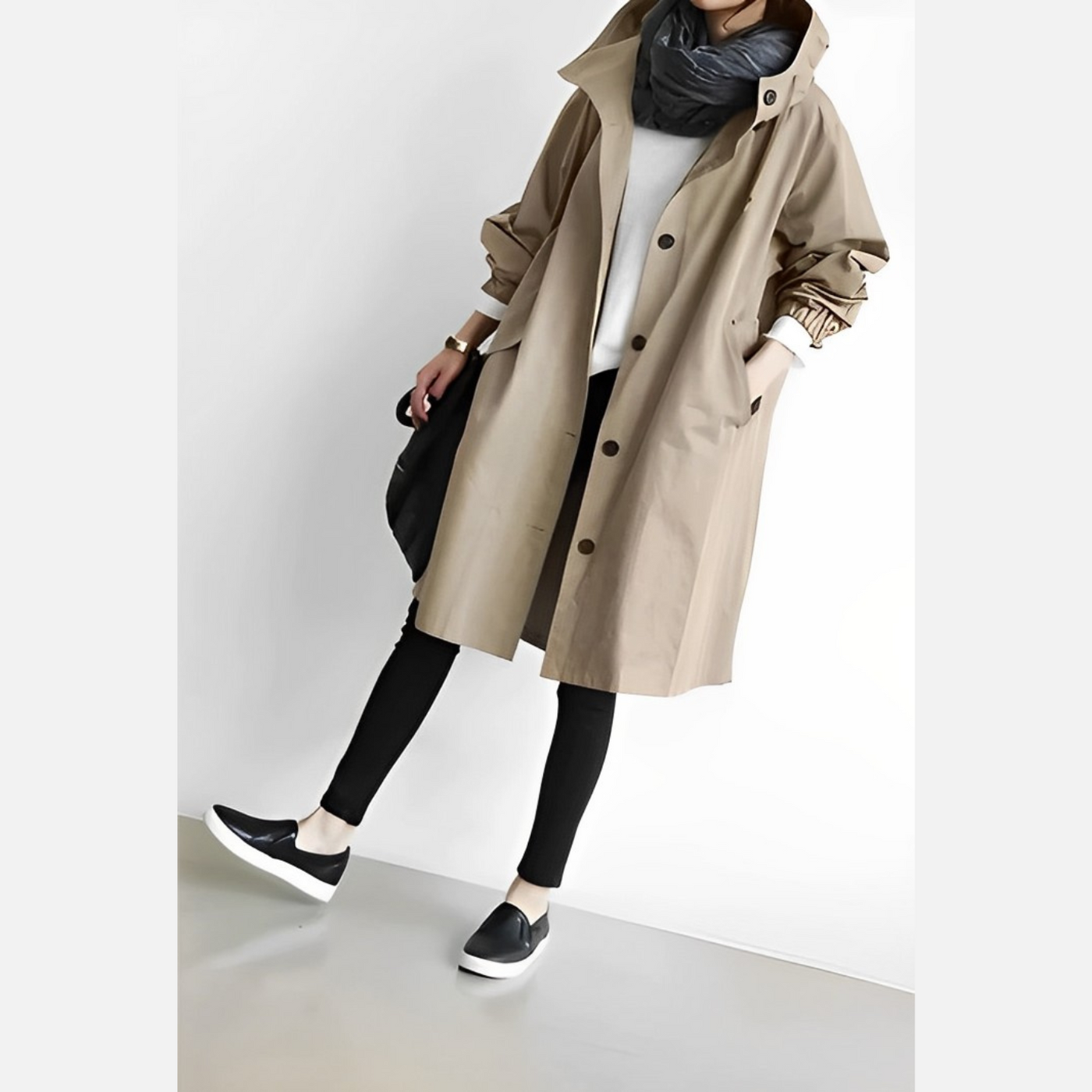Cassandra - Lange Kapuzen Windbreaker-Jacke