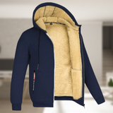 Carie | Lässige Herren Winterjacke mit Kapuze und Fleece in Marineblau