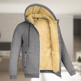 Carie | Lässige Herren Winterjacke mit Kapuze und Fleece in Grau