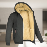 Carie | Lässige Herren Winterjacke mit Kapuze und Fleece in Dunkelgrau