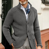 Eiro | Herren Zeitlose Strukturierte Strickjacke in Grau