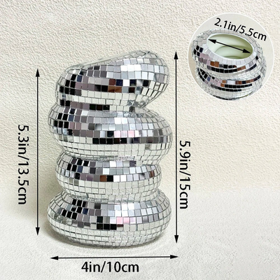 ShimmerTwist Vase - Glitzernde Disco-Kugel Glasfliese