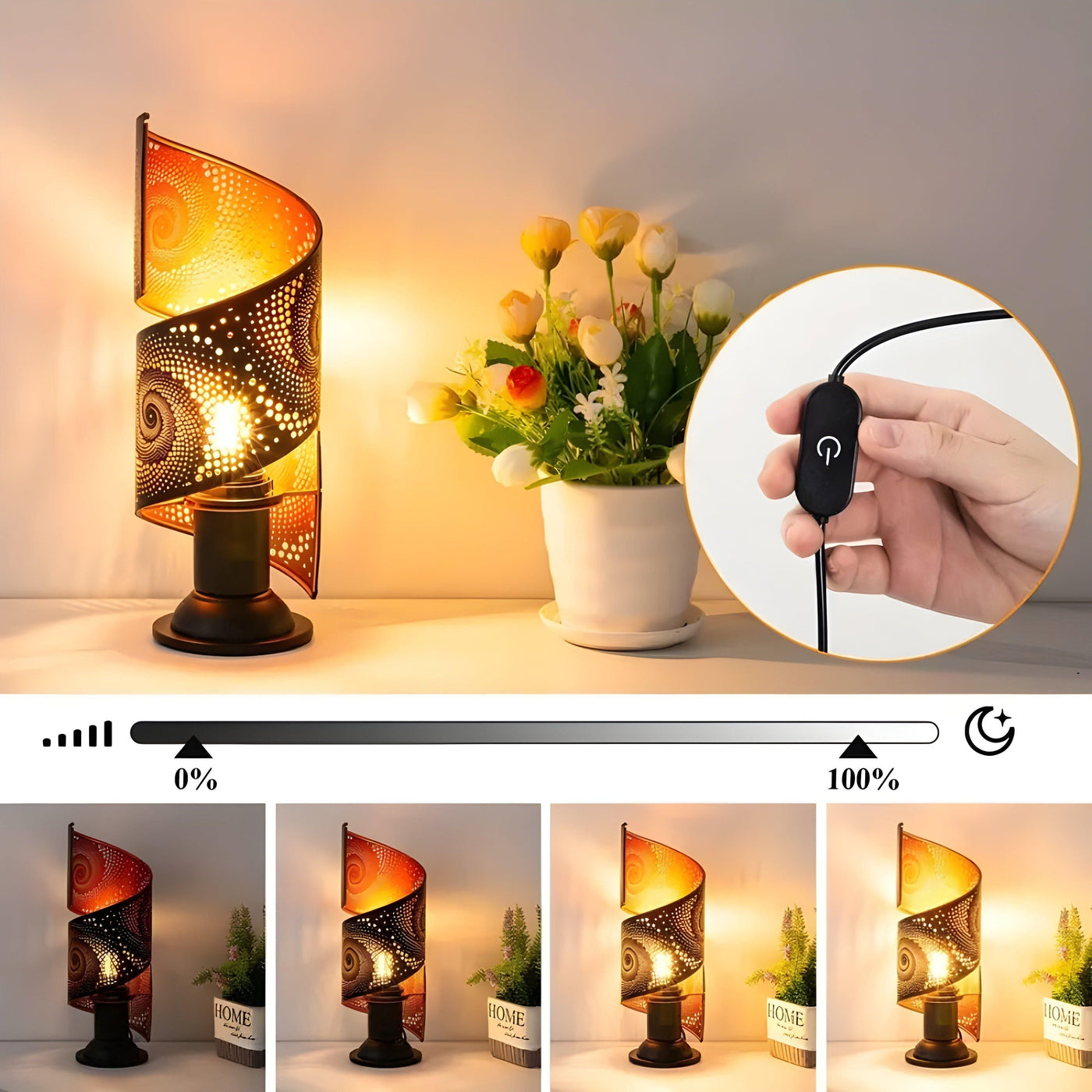 GlowCharm Light - Moderne Metall LED-Tischleuchte