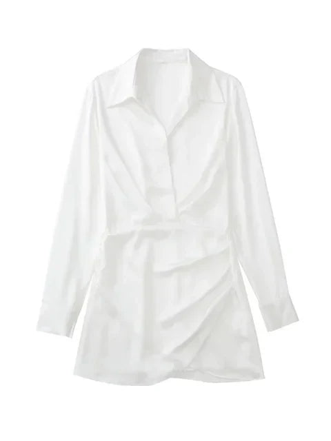 Sabine | Satin Abendkleid mit V Ausschnitt