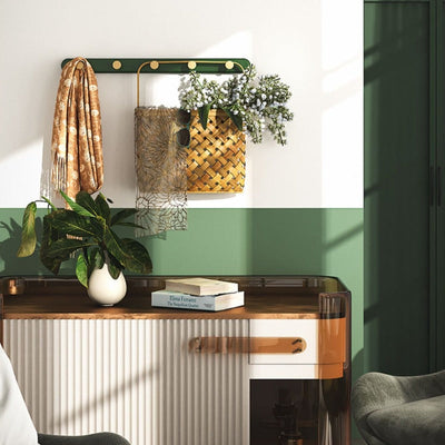 Vintage Grüner Wandgarderobe mit Haken