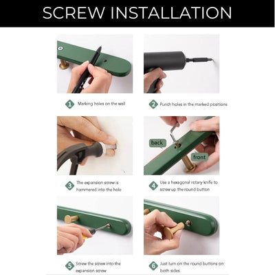 Vintage Grüner Wandgarderobe mit Haken