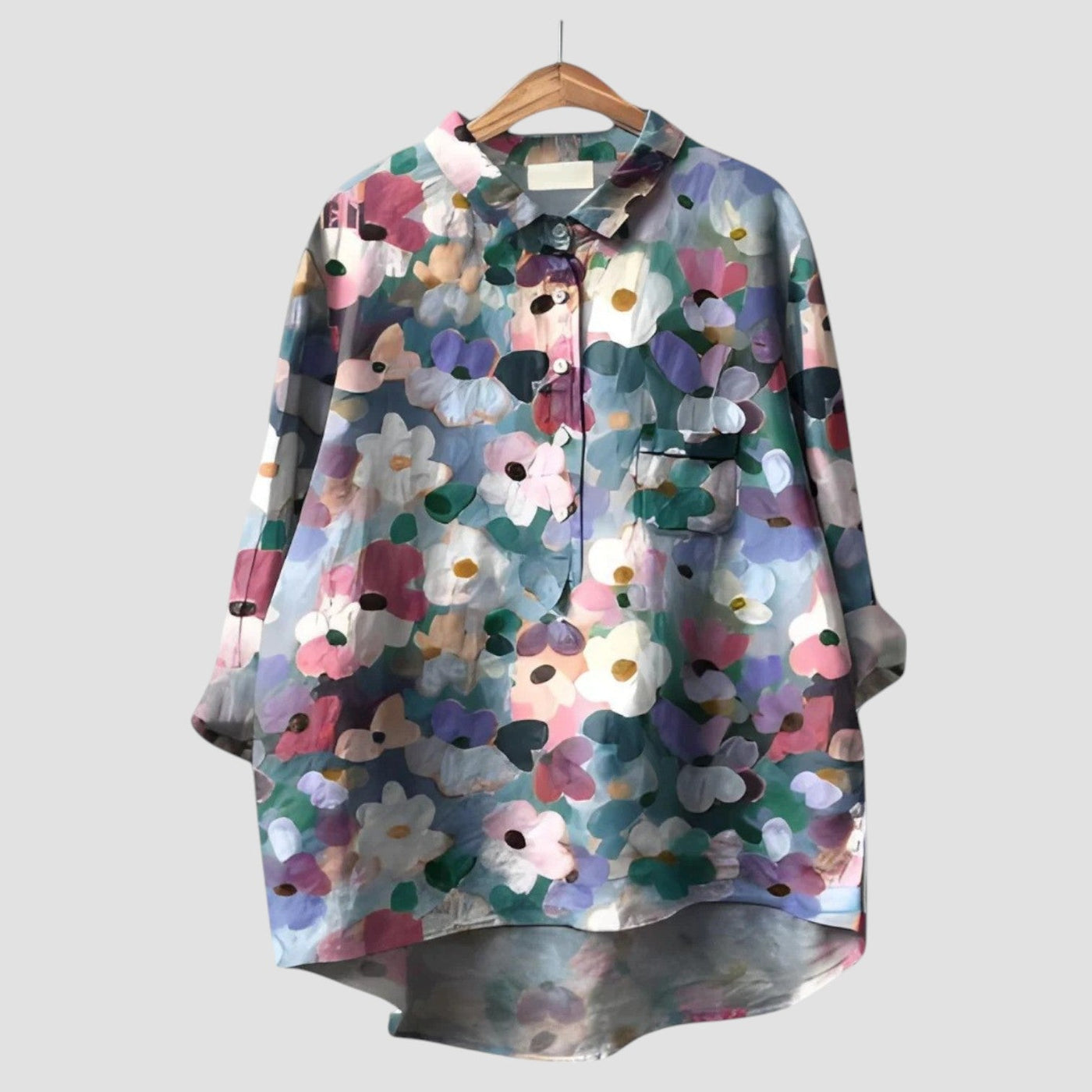VERONICA ⏐ Oversize-Hemd mit Künstlerischem Blumenmuster