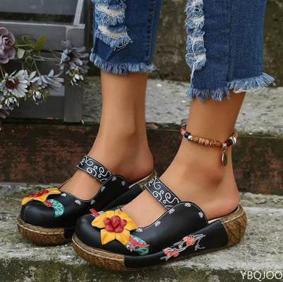 Harriet - Elegante 3D Blumensandalen