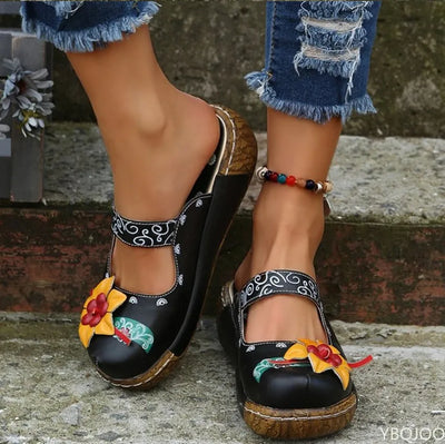 Harriet - Elegante 3D Blumensandalen