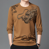 Bequemes Herren-Sweatshirt mit Rundhalsausschnitt in Braun