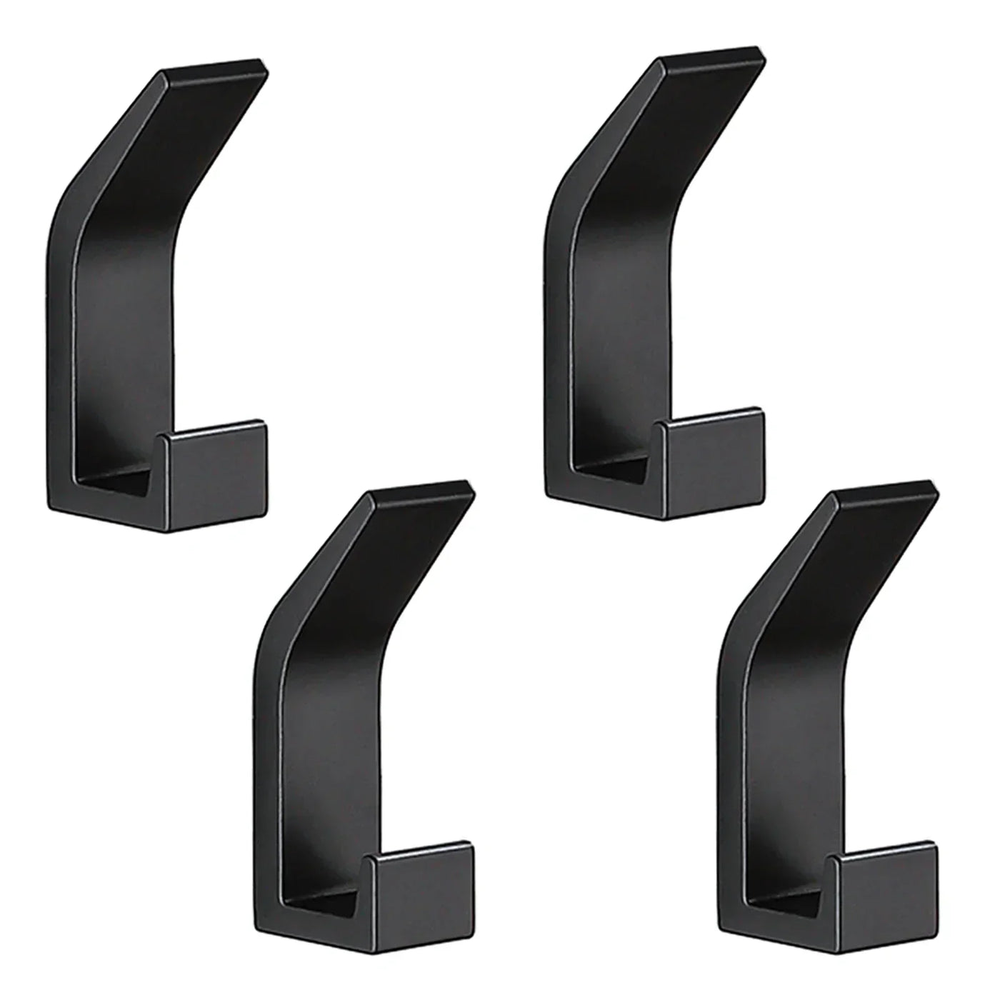 Wandhaken - Aus solidem Aluminium - Schwarz - Mit Badezimmerkleber - Für Badezimmer und Wohnzimmer - 7x3cm