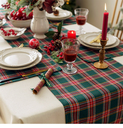 Weihnachtsfeier Traditionelle Schottische Karos Tischdecke
