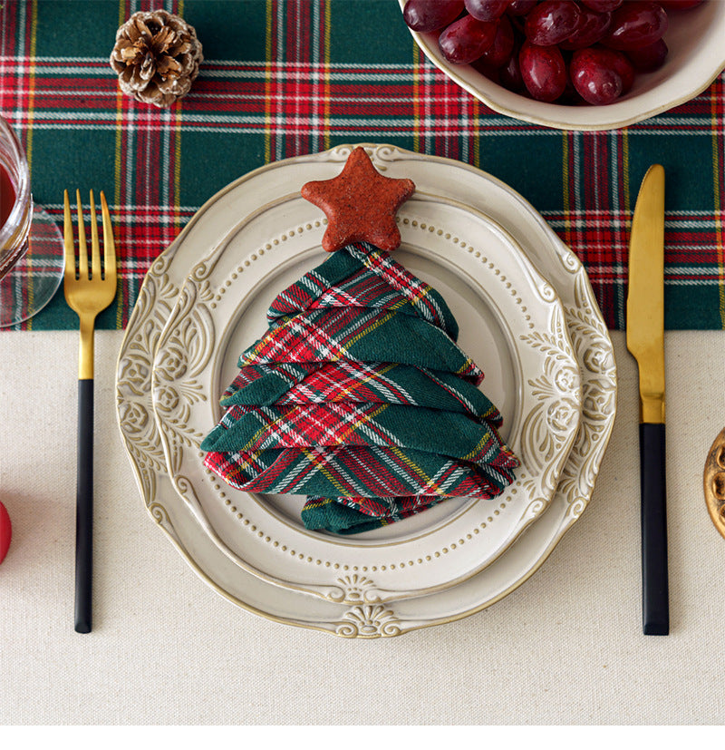 Weihnachtsfeier Traditionelle Schottische Karos Tischdecke