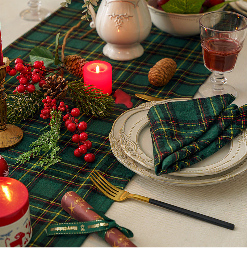 Weihnachtsfeier Traditionelle Schottische Karos Tischdecke