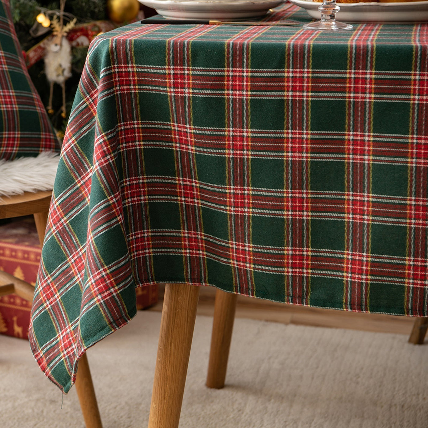 Weihnachtsfeier Traditionelle Schottische Karos Tischdecke