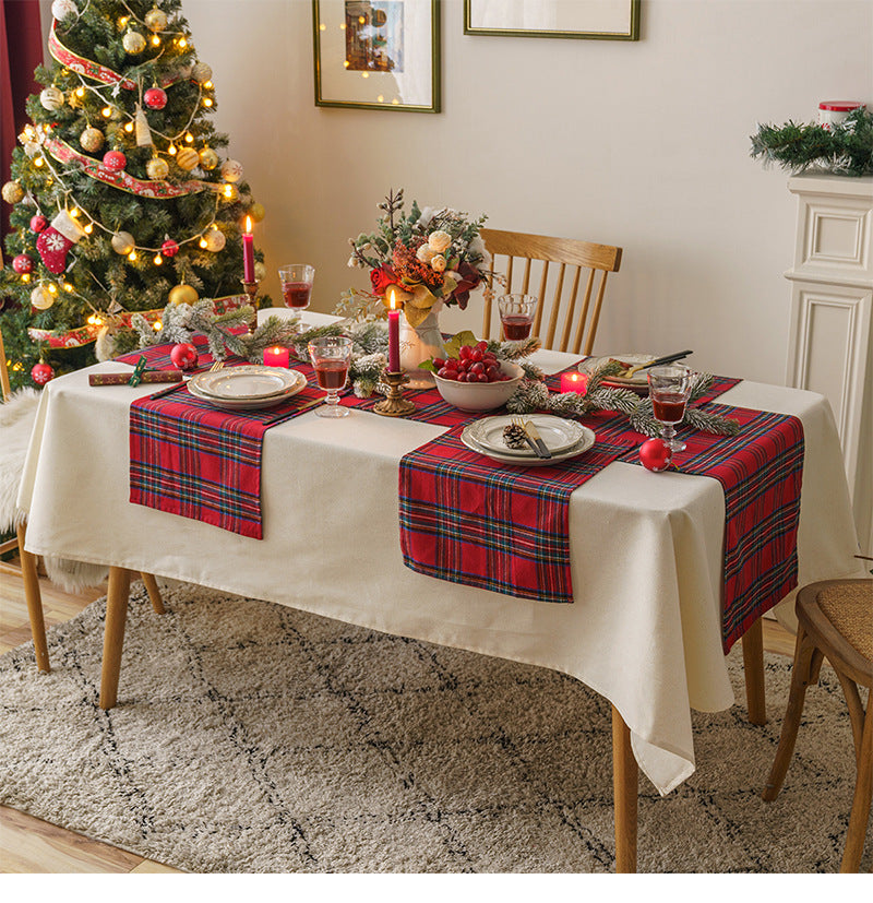 Weihnachtsfeier Traditionelle Schottische Karos Tischdecke