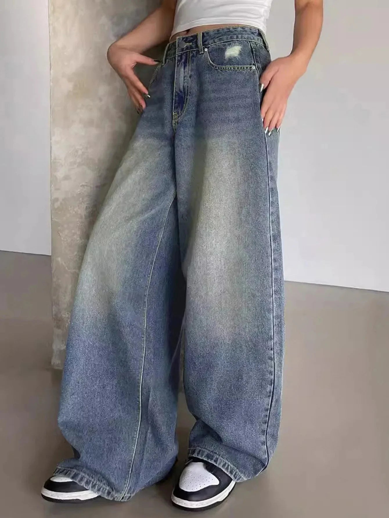Jessika | Weite Baggy Jeans mit Mittelhohem