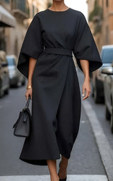 Lissey - Minimalistisches Gürtel-Luxuskleid in Schwarz (Fast ausverkauft)