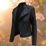Mandy Noir Lederjacke im Biker-Style in Schwarz