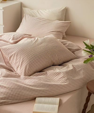 LunaVeil Bettwaren - Baumwolle Ginghan Stil Bettdecke Set