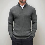 Walhalla™-Pullover aus hochwertigem Rippstrick mit Rollkragen / Minimalistisches Design, makellose Struktur und eine beeindruckende Präsenz! in Dunkelgrau