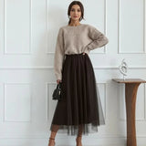 Noémie™-Set mit weicher Strickbluse und Animal-Print-Schleife am Rücken / Gemütliche Eleganz mit überraschendem Charme! in Khaki