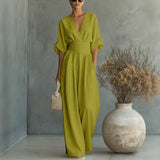 Granada™-Jumpsuit mit Taillengürtel und modernem Design in Grün